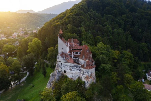 Bran Castle at sunset. The famous Dracula's castle in Transylvania, Romania