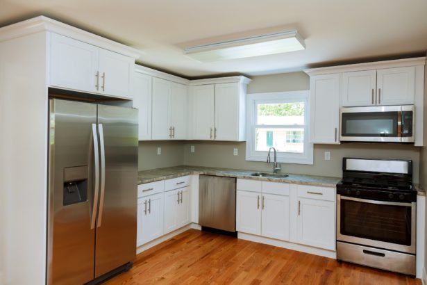 kitchen with appliances and a beautiful interior New kitchen cabinets