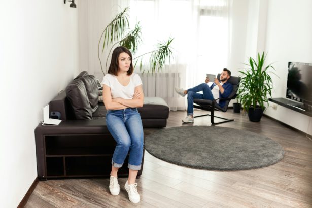 Misunderstanding in young couple relationship